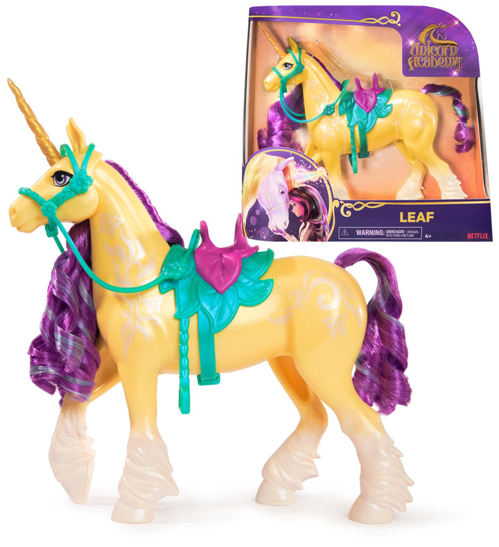 Unicorn Academy Einhorn Leaf - ca. 28 cm grosses Einhorn von Ava zur beliebten Netflix-Serie, mit be