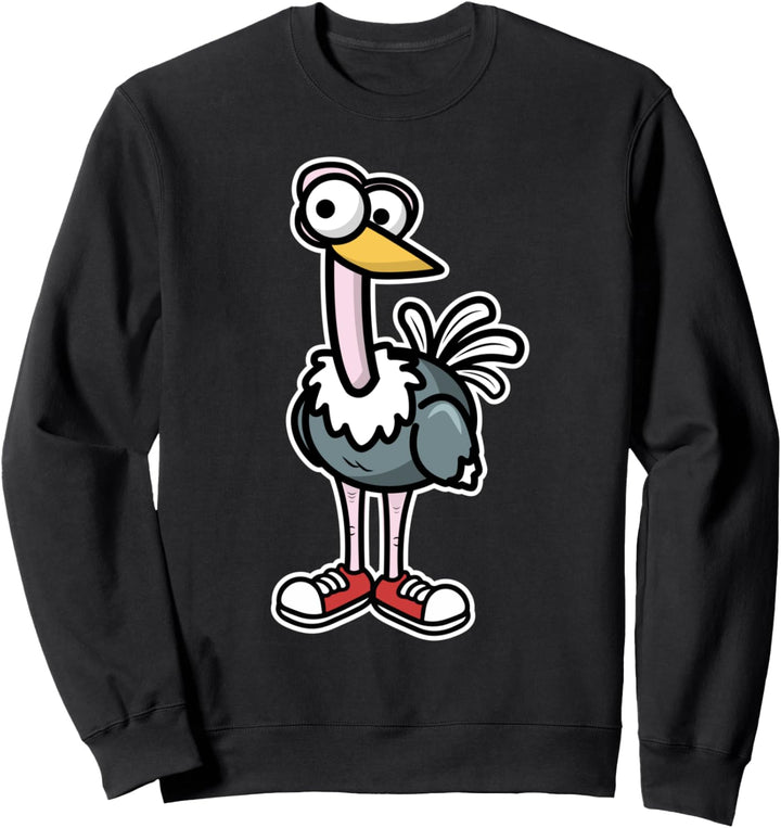 Lustige kühle Straussen-Illustration Künstlerisches Sweatshirt