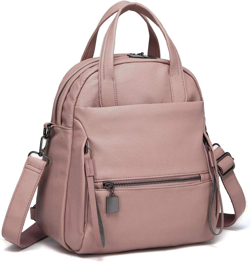 Kasgo Rucksack Damen, Wasserabweisend Kunstleder Casual Daypack Elegant Handtasche für Frauen Hochsc