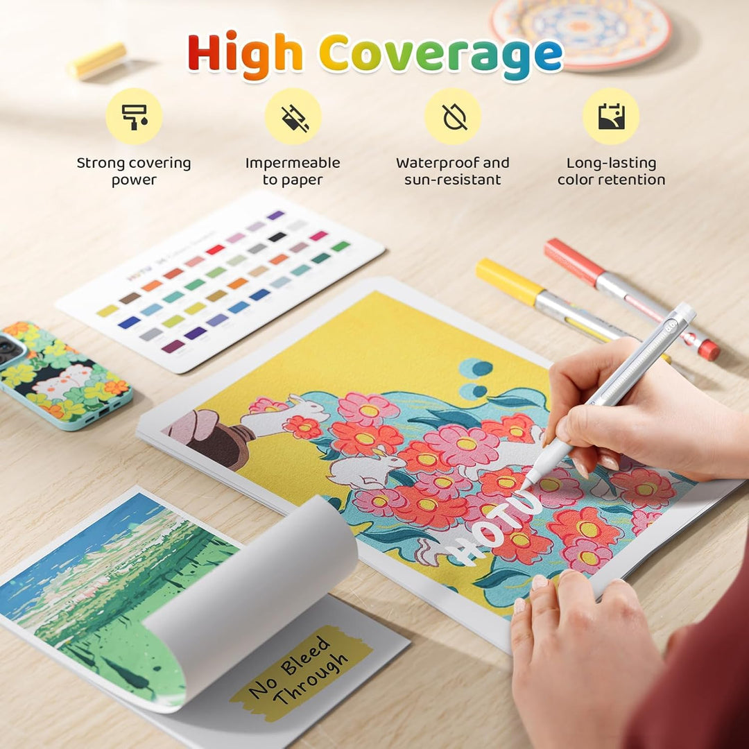 High-Capacity Creative Paint-like Acryl Marker, Acryl Paint Marker Pinsel Tip 36 Farben Acrylstifte
