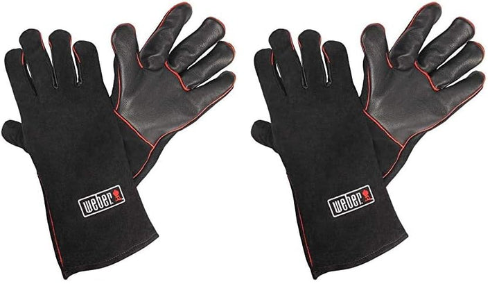 Weber Leder Grillhandschuhe, 1 Paar, extrem hitzebeständig, weich und sicher, aus Premium Leder mit