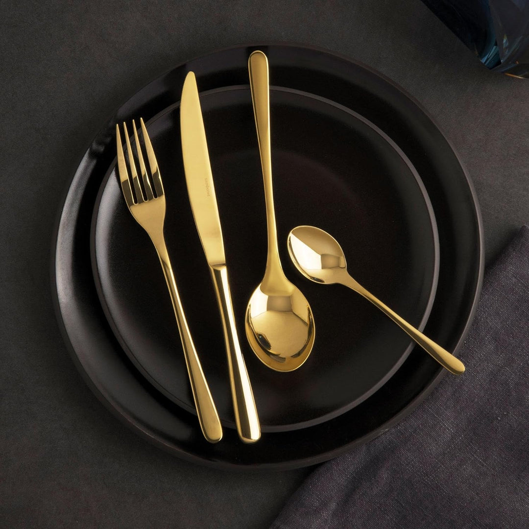 Sambonet, Besteck Set Taste Goldenes Besteck 24-Teilig 6 x Gabel, Messer, Esslöffel, Teelöffel, 6 pe