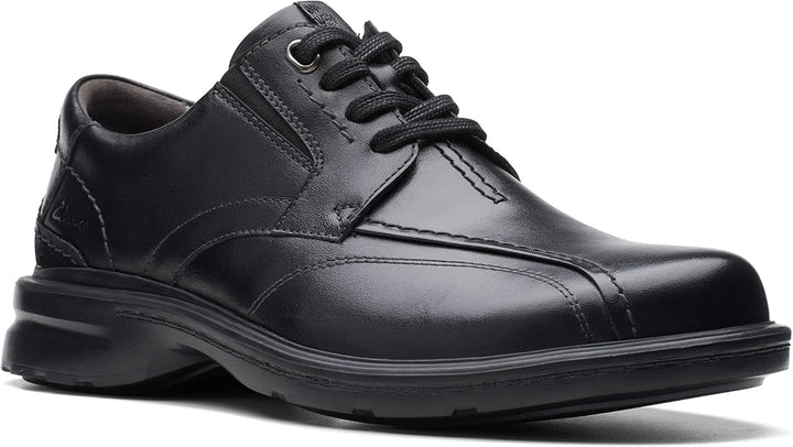Clarks Herren Gessler Lace Oxford 43 EU Black Leather, 43 EU Black Leather
