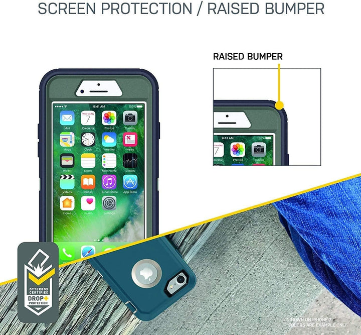 OtterBox Defender Schutzhülle für iPhone 8/7 (Nicht Plus), Schwarz, Marathoner (Cowabunga Blue/Gunme