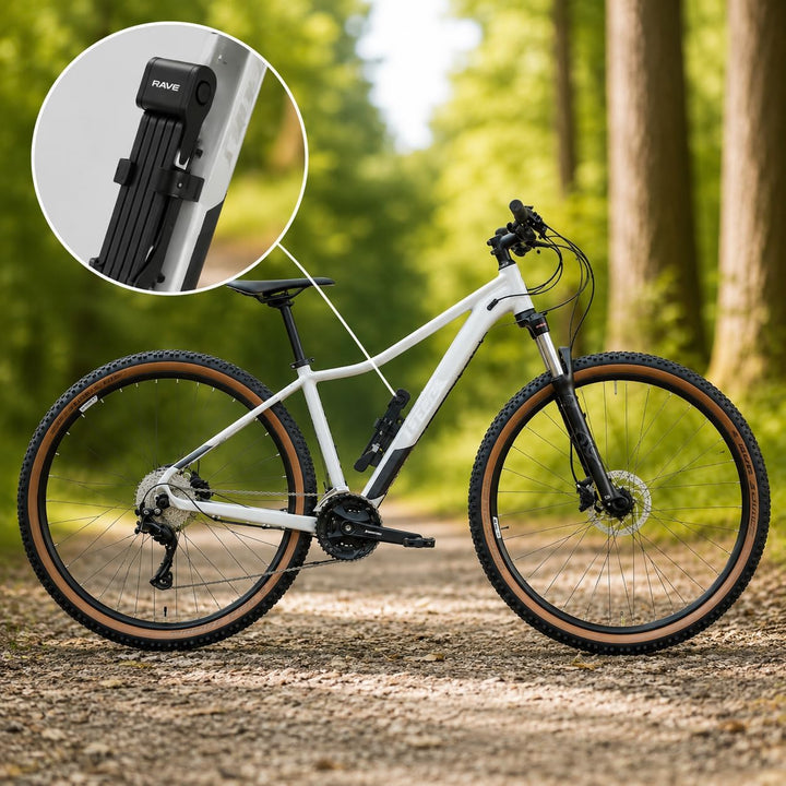 RAVE Fahrradschloss Faltschloss Ultimate Pro 8 mit Schlüssel inkl. Halterung Länge 95 cm schwarz