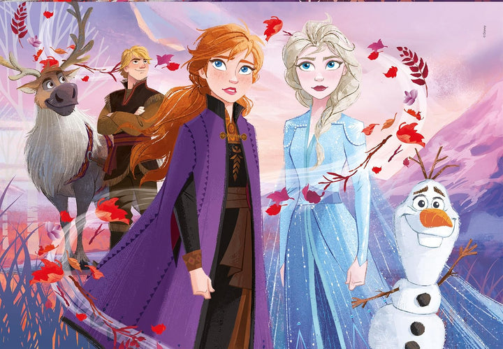 Clementoni 25240 Supercolor Frozen 2 – Puzzle 3 x 48 Teile ab 4 Jahren, buntes Kinderpuzzle mit beso