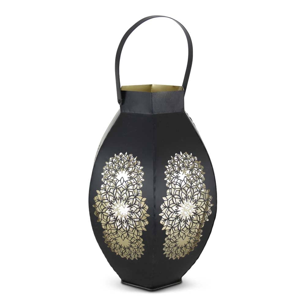 Marokkanische Laterne Schwarz-Gold Seethrough