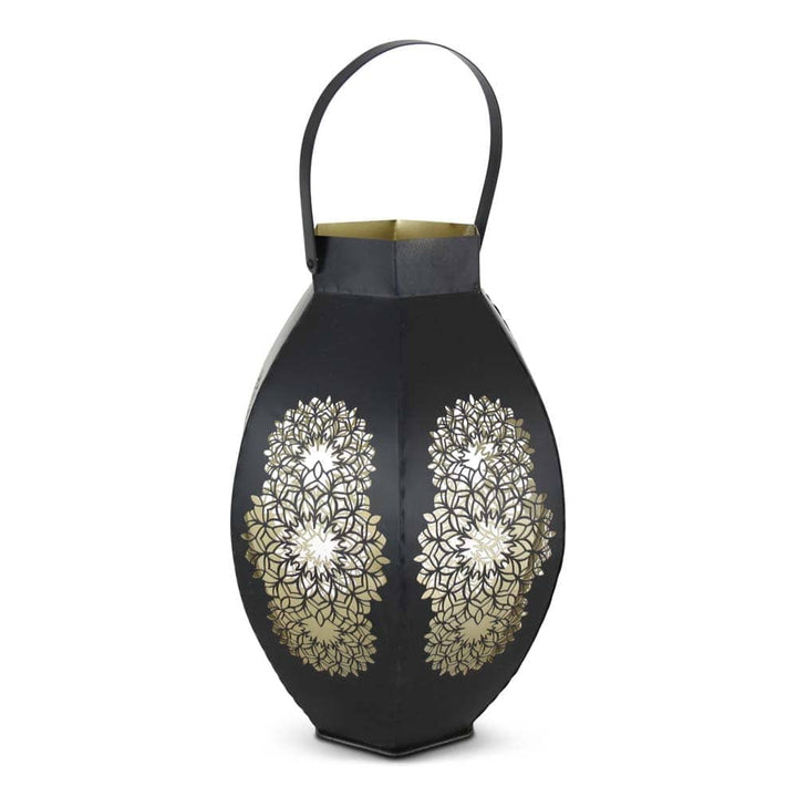 Marokkanische Laterne Schwarz-Gold Seethrough