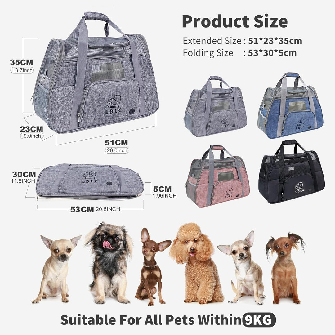 PETCUTE Hundetransportbox,Atmungsaktive Katzen Tragetasche Katze transportbox Tragetaschen mit Weich
