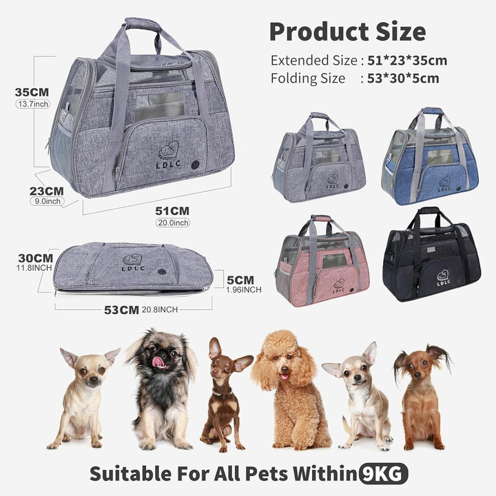 PETCUTE Hundetransportbox,Atmungsaktive Katzen Tragetasche Katze transportbox Tragetaschen mit Weich