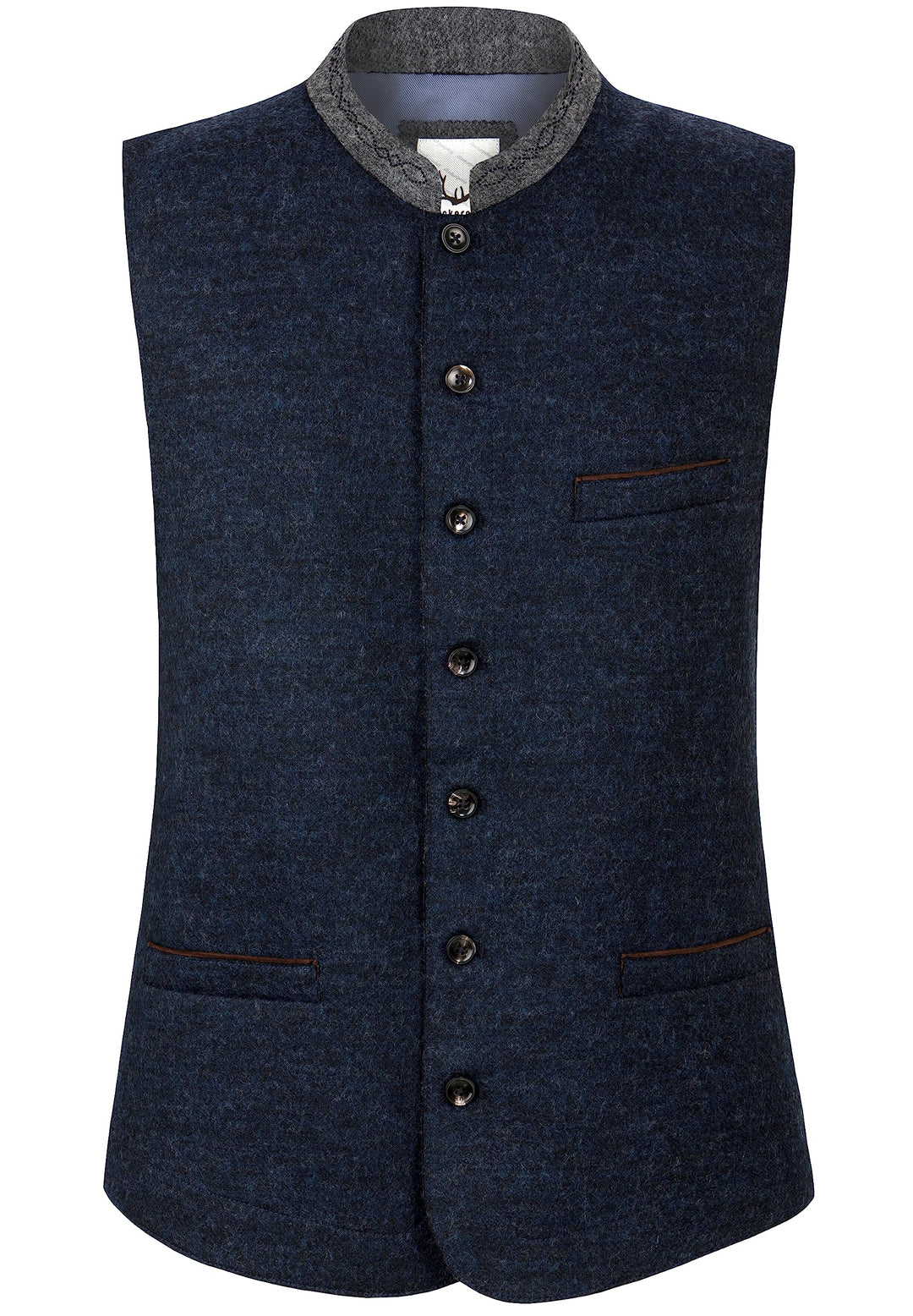 Stockerpoint Herren Trachtenweste 48 blau grau, 48 blau grau