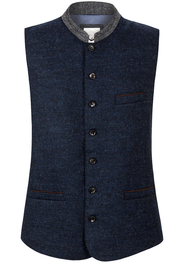 Stockerpoint Herren Trachtenweste 48 blau grau, 48 blau grau