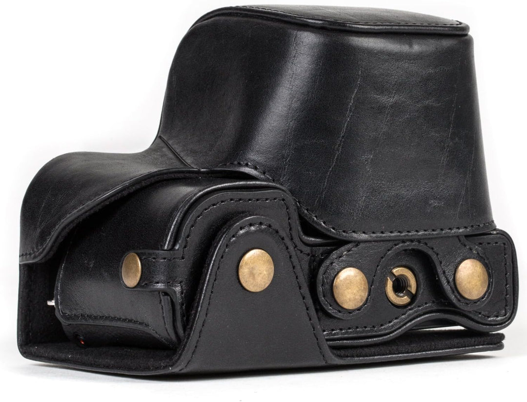 MegaGear Sony Alpha A6300, A6000 (16-50 mm) Ever Ready Echtleder Kamera-Case mit Trageriemen und Bat