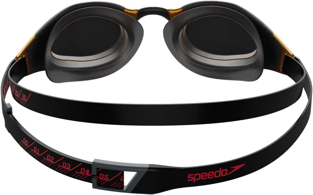 Speedo Unisex Fastskin Hyper Elite Mirror Schwimmbrillen (1er Pack) Einheitsgrösse Schwarz/Oxidgrau/