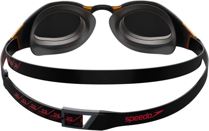 Speedo Unisex Fastskin Hyper Elite Mirror Schwimmbrillen (1er Pack) Einheitsgrösse Schwarz/Oxidgrau/