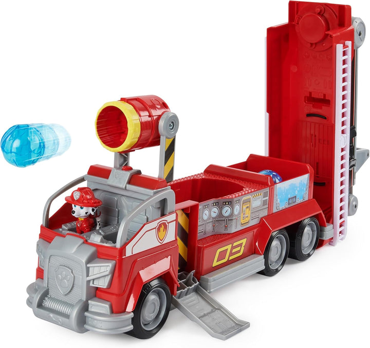 PAW PATROL Marshalls Transformations-Feuerwehrwagen aus dem Kinofilm, Deluxe Verwandlungsfahrzeug, m