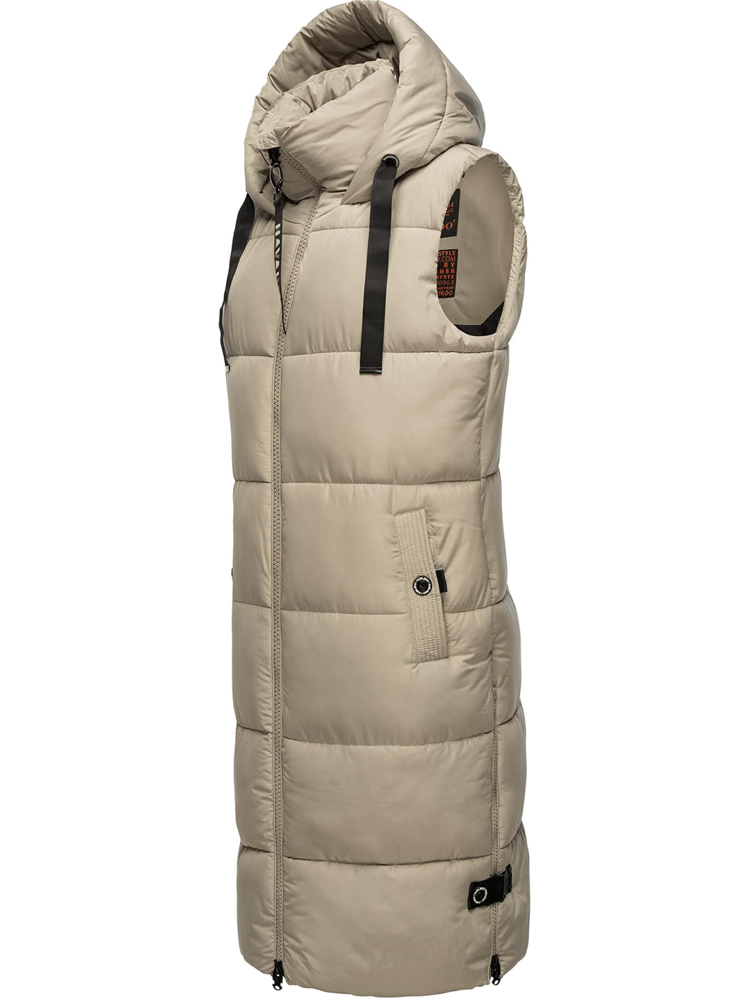 Navahoo Damen ärmellose lange Outdoorweste warme Winterjacke Schnuffelchen XS-3XL XS Pebble Grey, XS