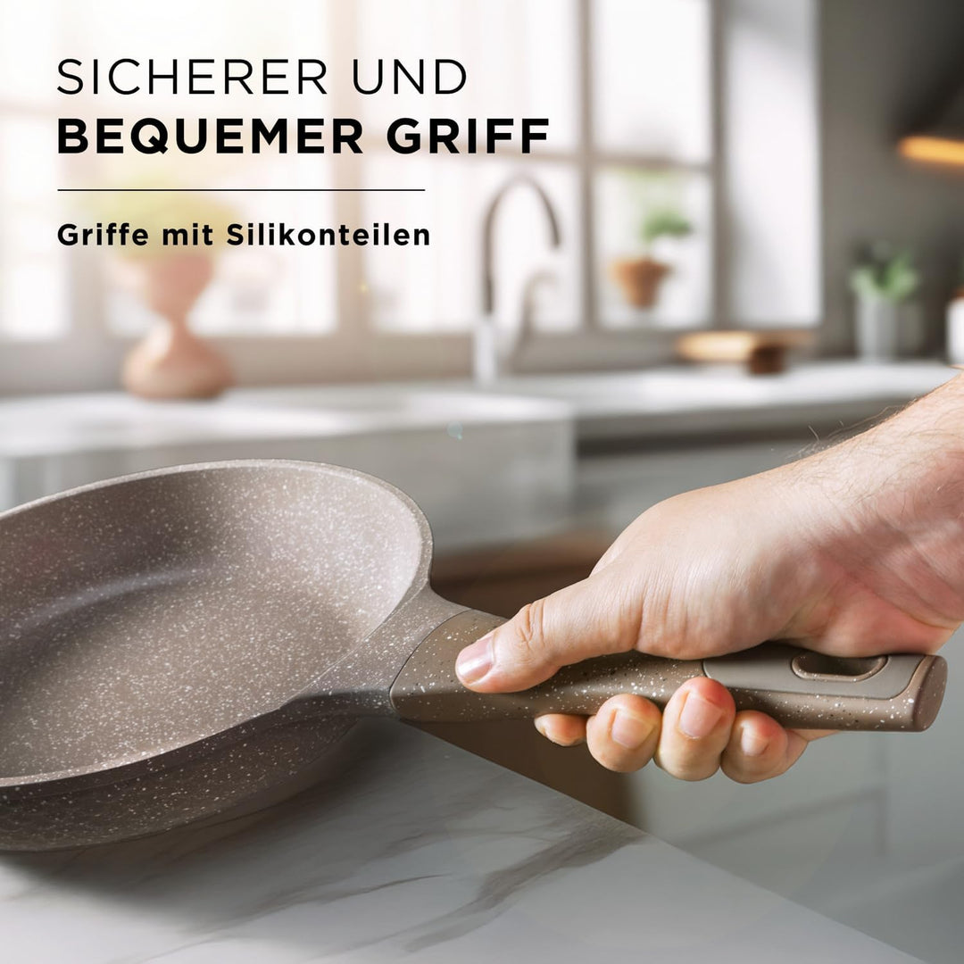 KASANOVA Antihaft-Topfset 0% Fett, Induktionskochgeschirr für alle Kochfelder, Pfannen- und Topfset