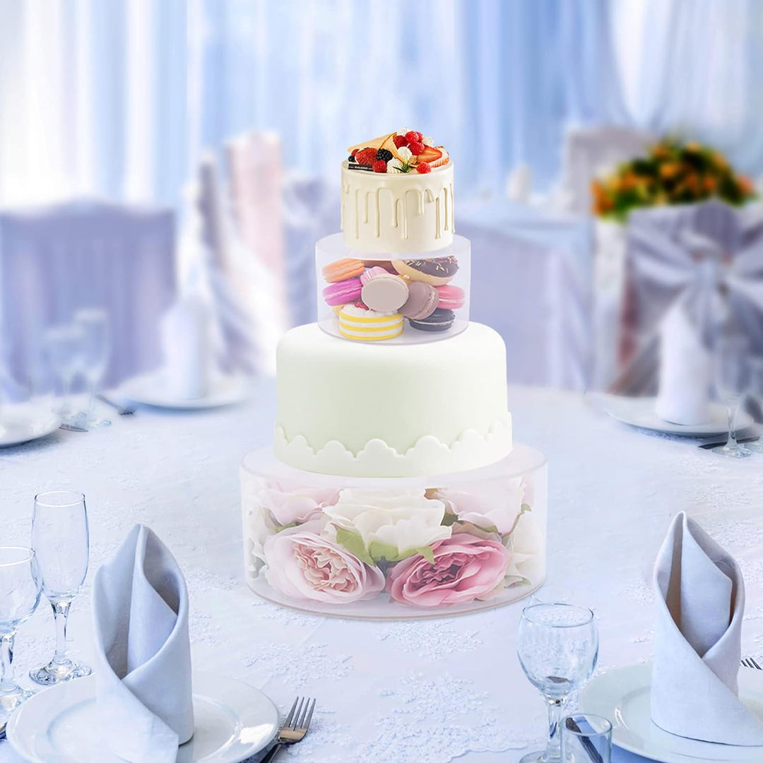 SABUIDDS 2 Stücke Tortenständer, Befüllbarer Acryl Klarer Kuchenständer, Cupcake Display Riser, Rund