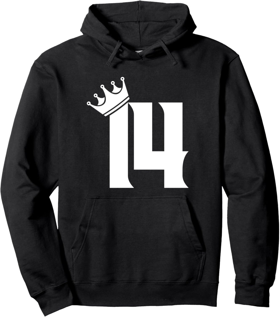 14. Geburtstag Jungs Mädchen Teenager Vintage Zahl mit Krone Pullover Hoodie