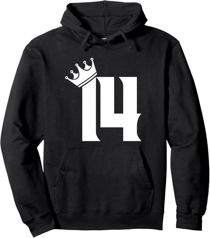 14. Geburtstag Jungs Mädchen Teenager Vintage Zahl mit Krone Pullover Hoodie