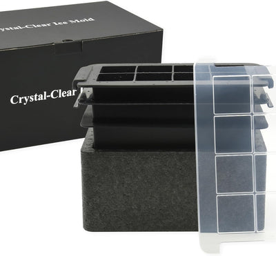 Kristalline Eiswürfelformen, riesiges Tablett für 5,1-cm-Eiswürfelmaschinen, 8 grosse, transparente