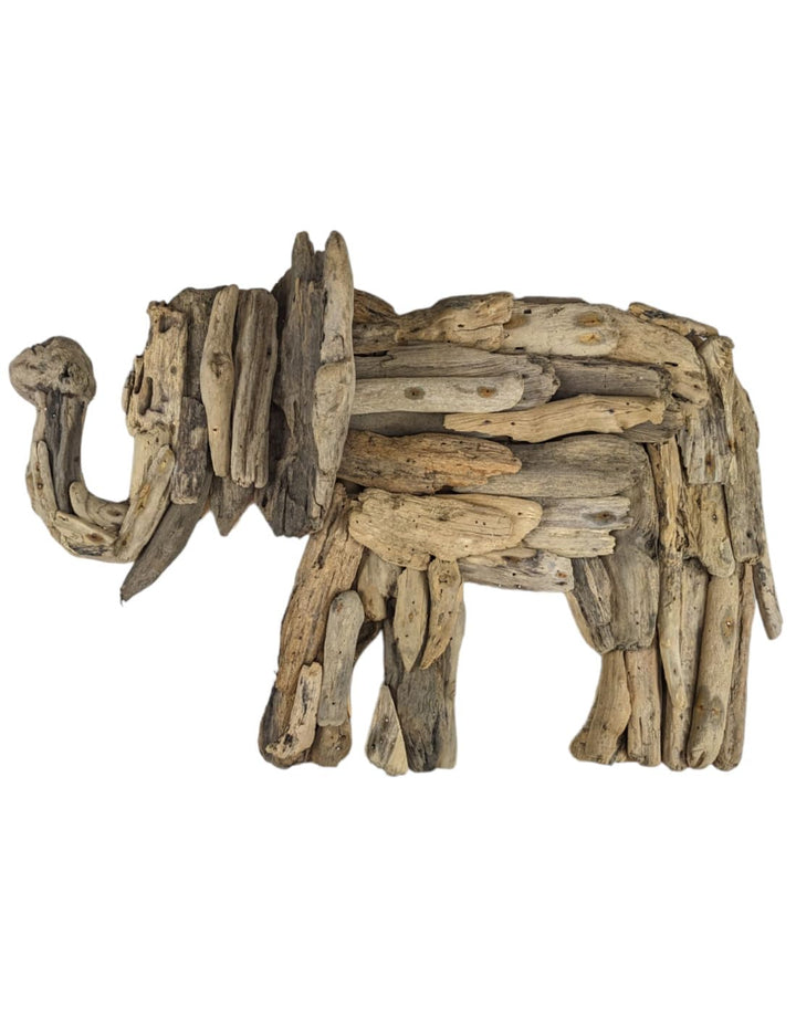 Elefant aus Treibholz, 60 cm, Wanddekoration.