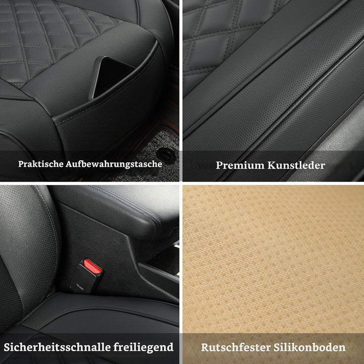 Vankerful Vordersitzbezüge aus Leder, 2 Stück, Untersitzbezüge für Autos, Fahrer-Autositzbezüge, Lux