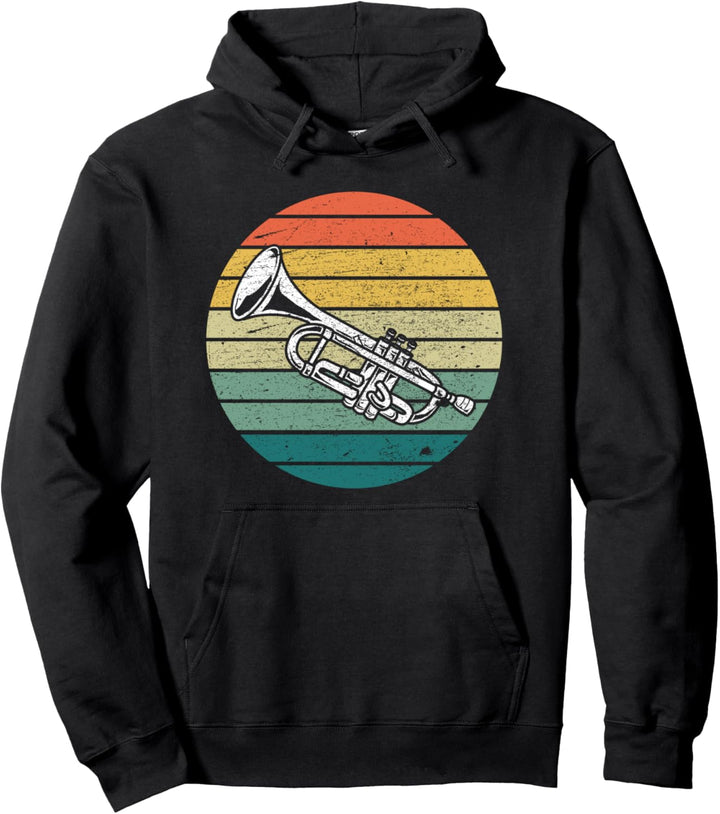 Vintage Trompeter Geschenk Retro Musiker Trompeten Pullover Hoodie