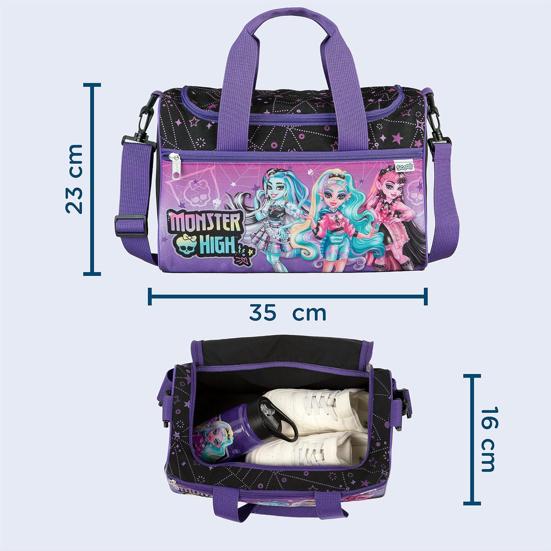 Scooli - Sporttasche für Kinder - 23 x 35 x 16 cm - geräumiges Hauptfach - Verstellbarer Schultergur