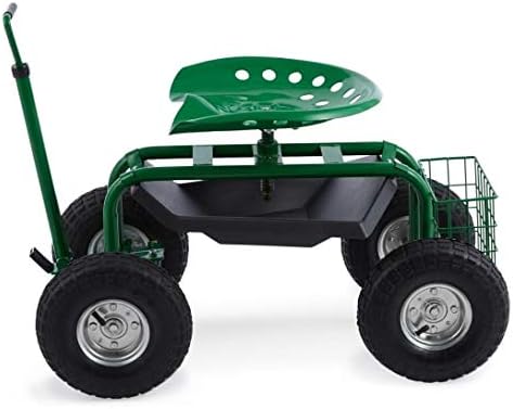 Waldbeck Park Ranger - Gartensitz, fahrbarer Gartenstuhl, Arbeitssitz, rückenschonend, robust, lenkb