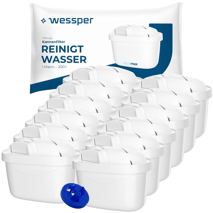 Wessper Wasserfilter Kartusche, Filter mit Aktivkohle und Ionenaustauscherharz, Zusätzlicher PIN Kom
