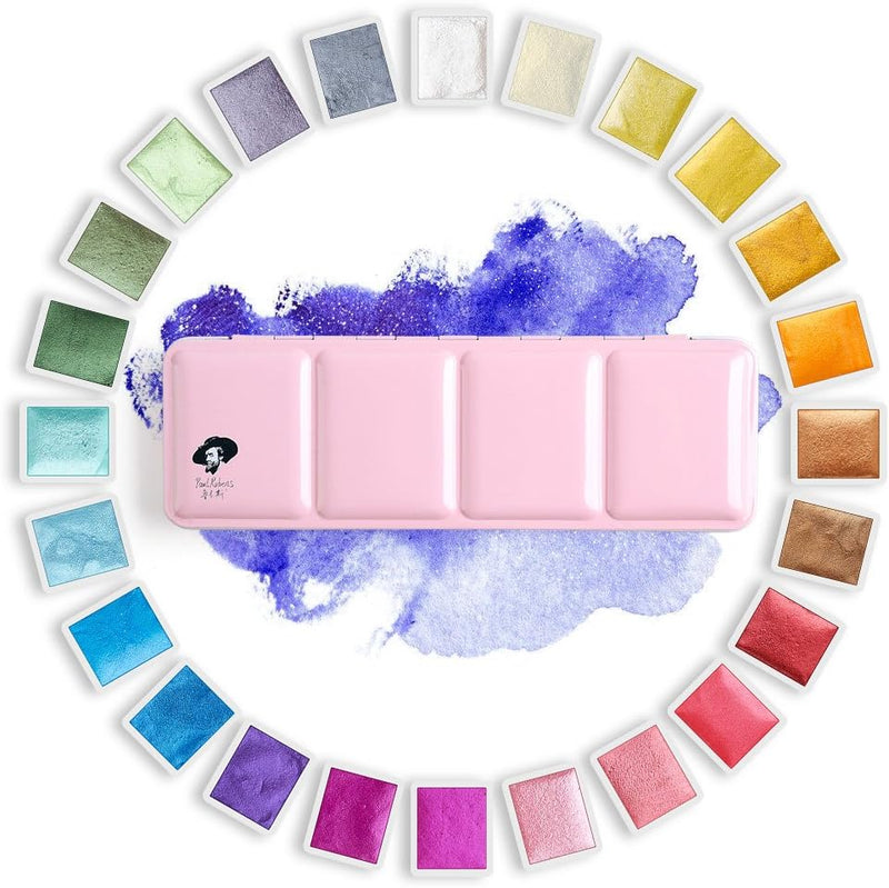 Aquarellfarben 24 Glitzer set, Paul Rubens Aquarell künstler-Klassen farben mit Malkasten, für Profi