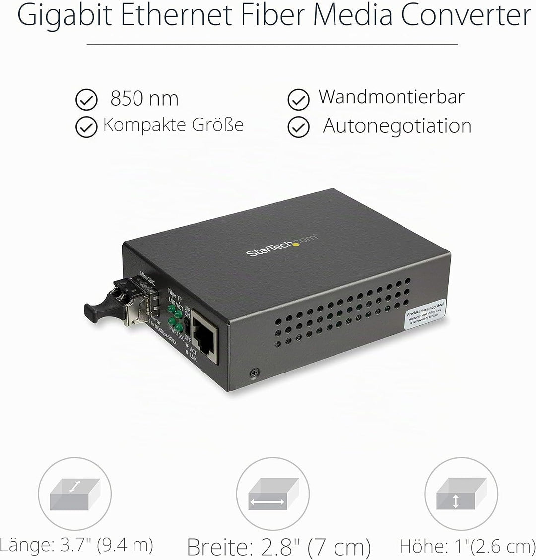 StarTech.com Multimode (MM) LC Glasfaser Medienkonverter für 10/100/1000 Netzwerk - 550m - Gigabit E