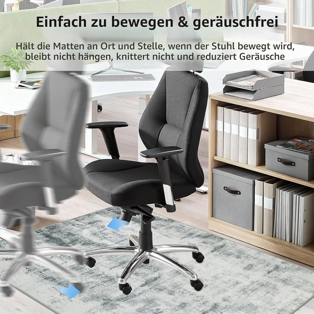 Famibay Bodenschutzmatte BüRostuhl 120x150cm Schreibtischstuhl Unterlage Grau Bodenmatte rutschfest