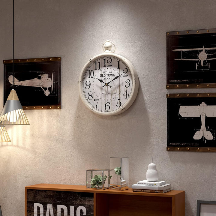 Menterry Europäische Retro-Wanduhr. Altmodisches antikes Design im rustikalen Vintage-Stil. Batterie