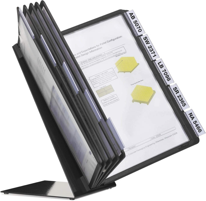 Durable Tisch-Sichttafelsystem (Vario Table 10, mit 10 Sichttafeln A4) schwarz, 557001 Tisch 10 Tafe