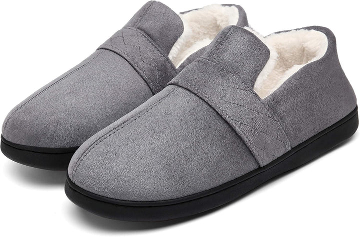 Mishansha Herren Winter Warme Hausschuhe Memory Foam Plüsch Pantoffeln,Gr.39-48 Kadettengrau 40 EU,