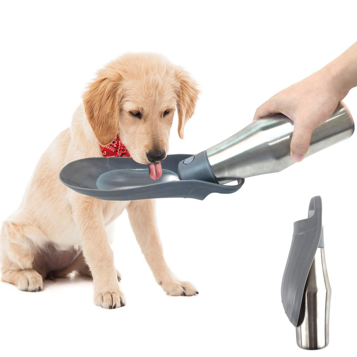 Wasserflasche für Hunde, ZoneYan 750 ml Edelstahl Hundetrinkflasche für Unterwegs, Tragbare Trinkfla