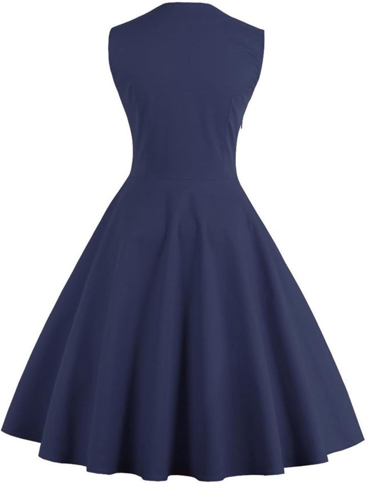 Axoe Damen 50er Jahre Kleider mit Gepunkte Rockabilly