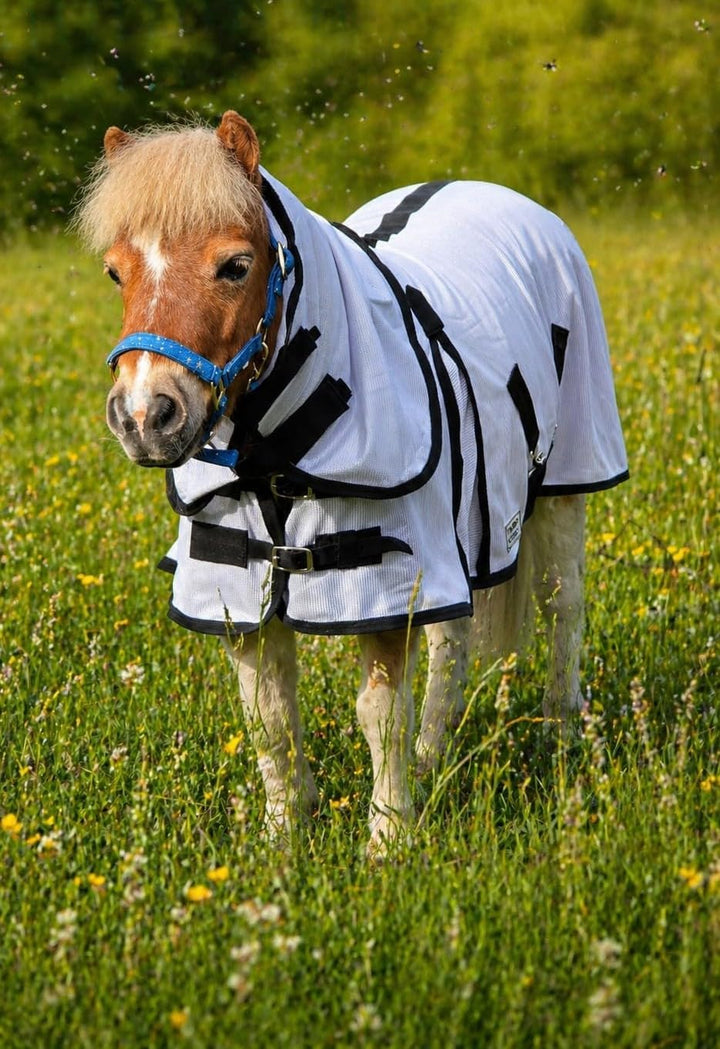 Fliegendecke + Halsteil, abnehmbar Netz fest 65 70 75 80 85 90 95 100 cm Minishetty Falabella Shetty