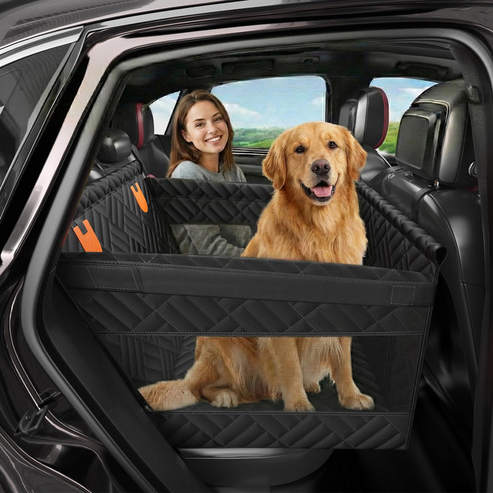 Hunde Autositz Rückbank für Mittlere und Kleine Hunde — Extra Stabiler, Passagierfreundlicher & Wass