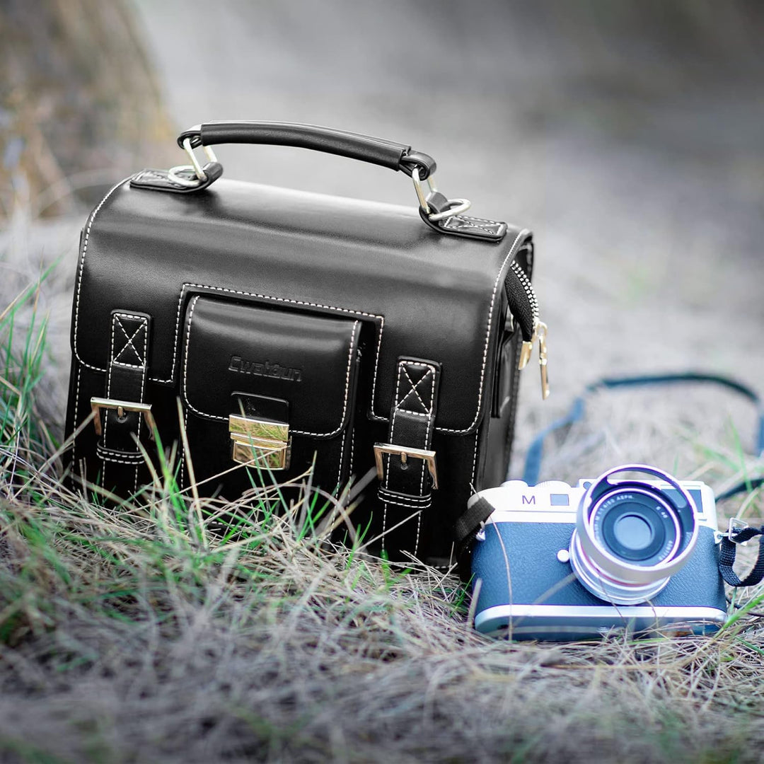 Cwatcun Kameratasche Kamera Umhängetasche Kompaktkamera Tasche Wasserdicht Retro Kompatibel für Cano