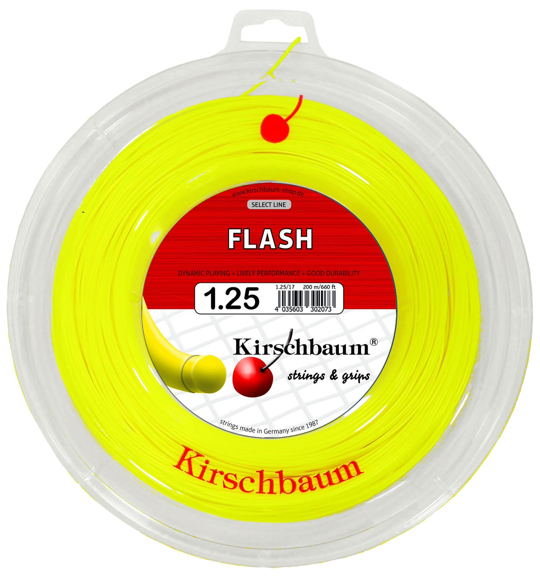 Kirschbaum Tennissaite Flash 1,25mm 200m gelb
