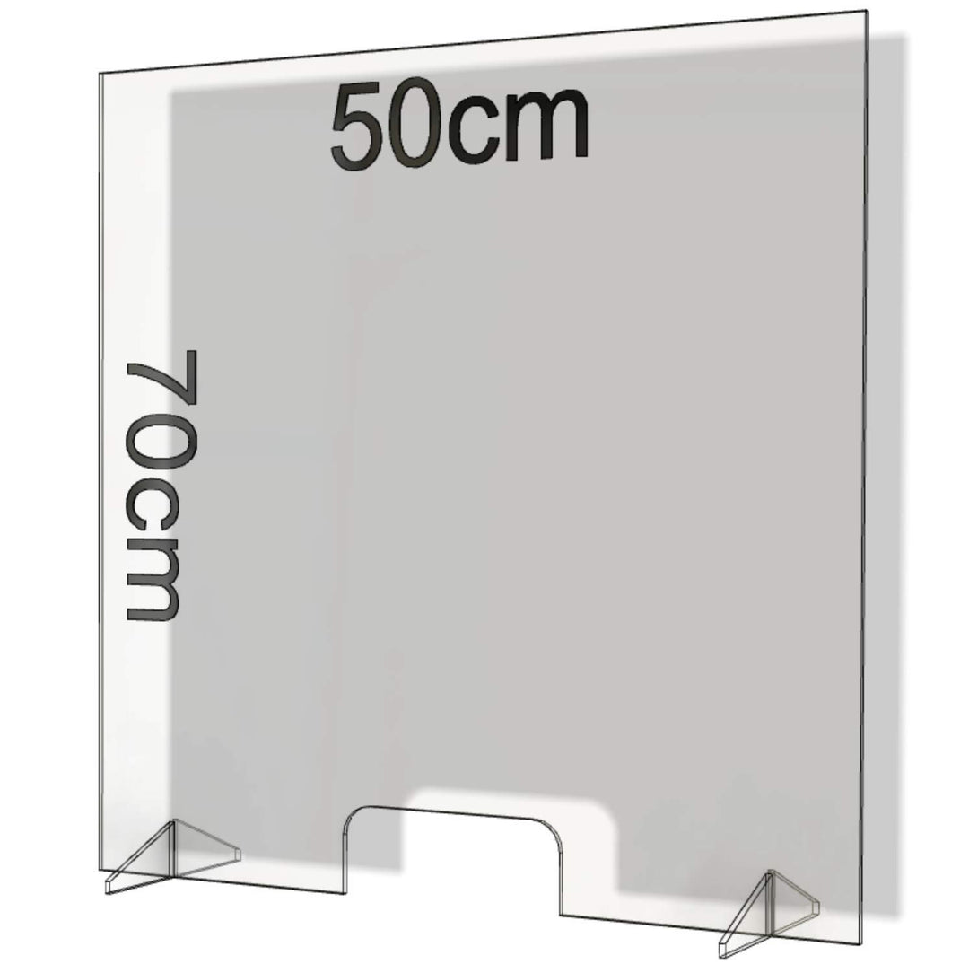 Spuckschutz aus Plexiglas mit 4mm, 50x70cm Virenschutz Hustenschutz Niesschutz, Thekenaufsatz Tischa