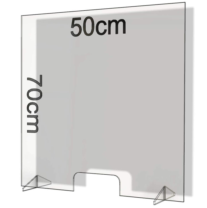 Spuckschutz aus Plexiglas mit 4mm, 50x70cm Virenschutz Hustenschutz Niesschutz, Thekenaufsatz Tischa