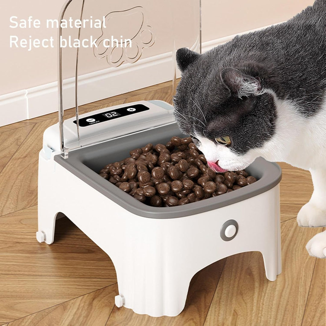 Dzqad Tierfutterspender, Elektrischer Lebensmittelbehälter, Induktionsdeckelöffnung, Sensor-Katzenfu