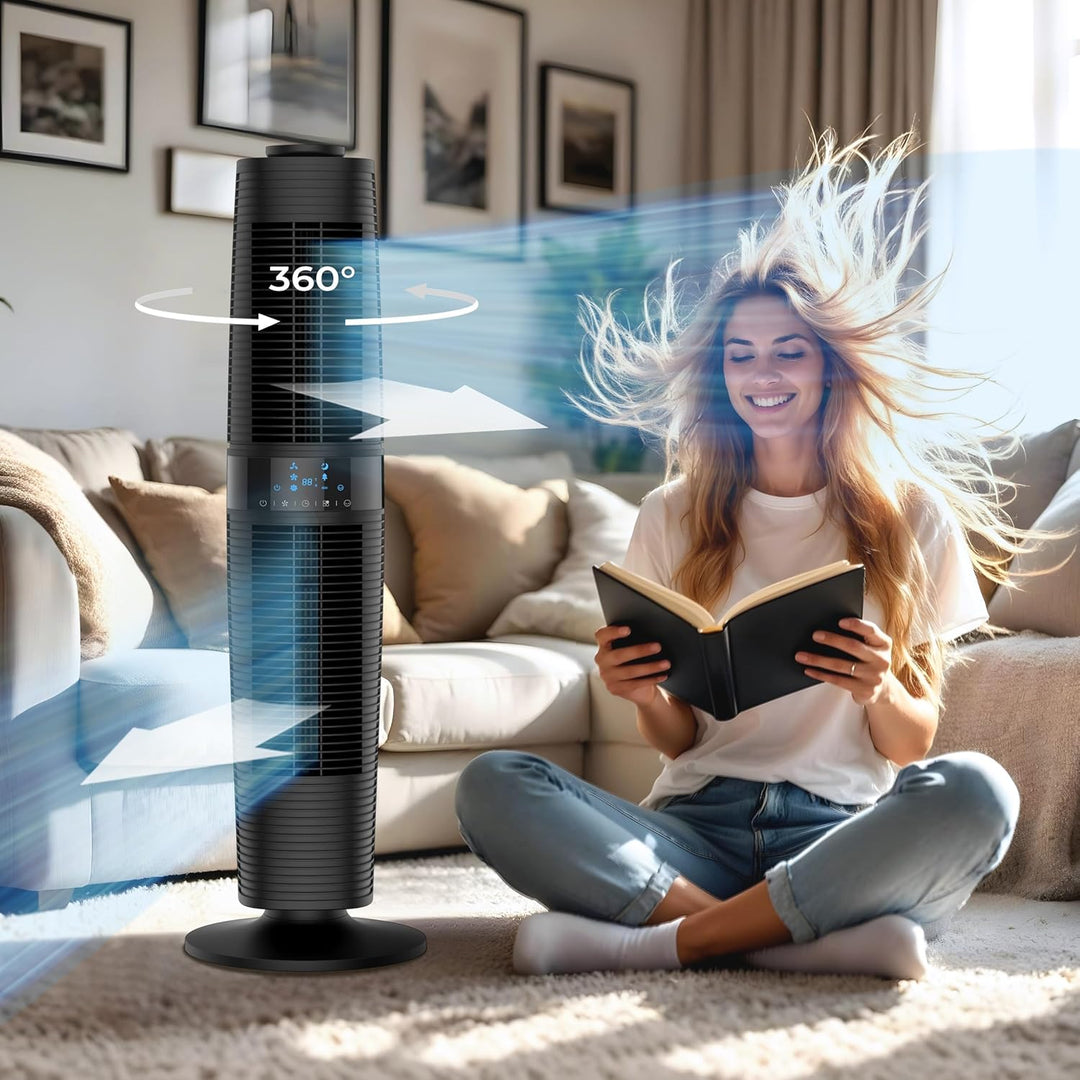 Turmventilator FLOW 360 Dual Air 360° 3 Stufen Timer 8h 96,8 cm Oszillierend 90° 45W Tower Fan Venti