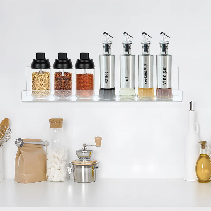 ECOSEAO Acryl-Sich hin- und herbewegende Regale, klare Display-Regale, an der Wand befestigtes Büche