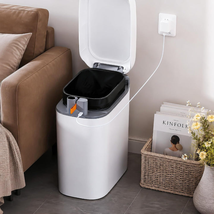 MOPUP Badezimmer-Mülleimer, automatischer Müllbeutel-Mülleimer, 3.5 Gallonen schlanker, smarter klei